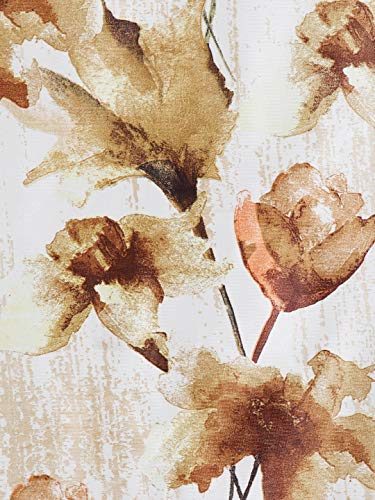 Image of Home Sizzler Abstract Flower 4 Piece Brown Door Curtain, 7 feet