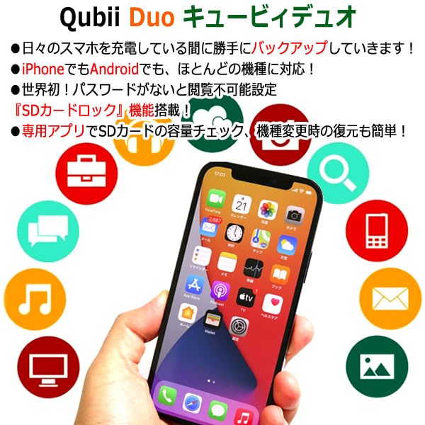 Amazon.co.jp: スマホを充電するたびに自動バックアップ！iOS＆Android