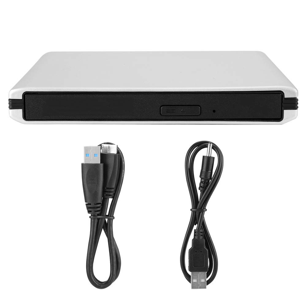 Goshyda Unidad óptica Externa, USB3.0 BLU-Ray Laptop PC Grabadora De Disco Grabadora De DVD CD BD De Alta Velocidad Portátil con Almohadilla para El Pie, para Computadora Portátil De Escritorio