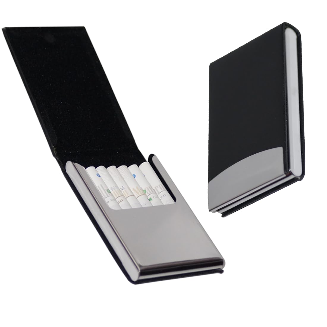 Stainless Steel Metal CIGARETTE Case Box for King | Regular | Slim 70mm | 84mm Size Store 8 Cigarettes crush Proof Pocket Sized (Black) (Non-customised)-picture-48
