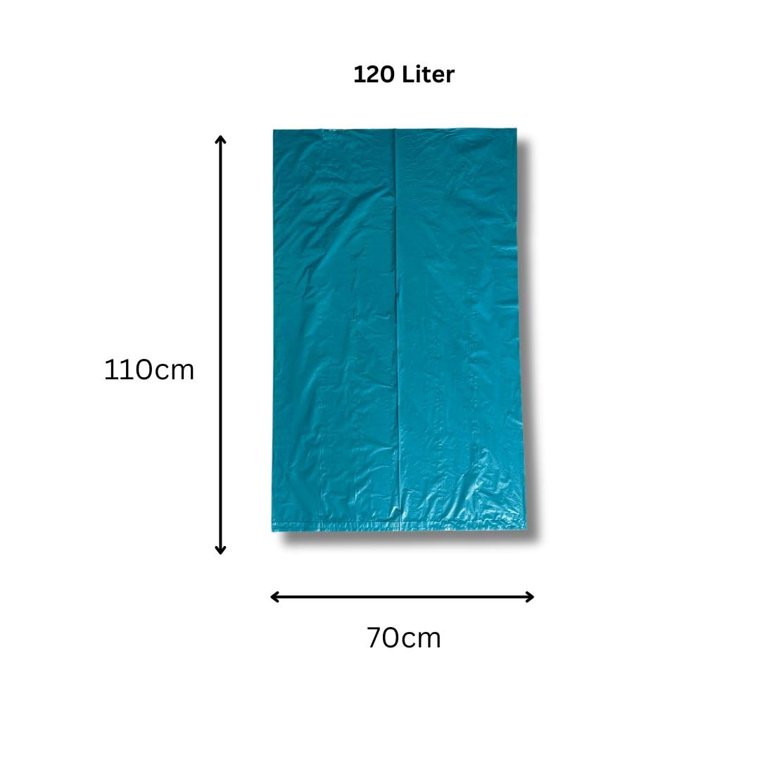 150 sacchi della spazzatura extra forti, 120 litri, antistrappo, per detriti da costruzione, 70 x 110 cm, grandi sacchetti per rifiuti per ristoranti, cantieri tipo 100