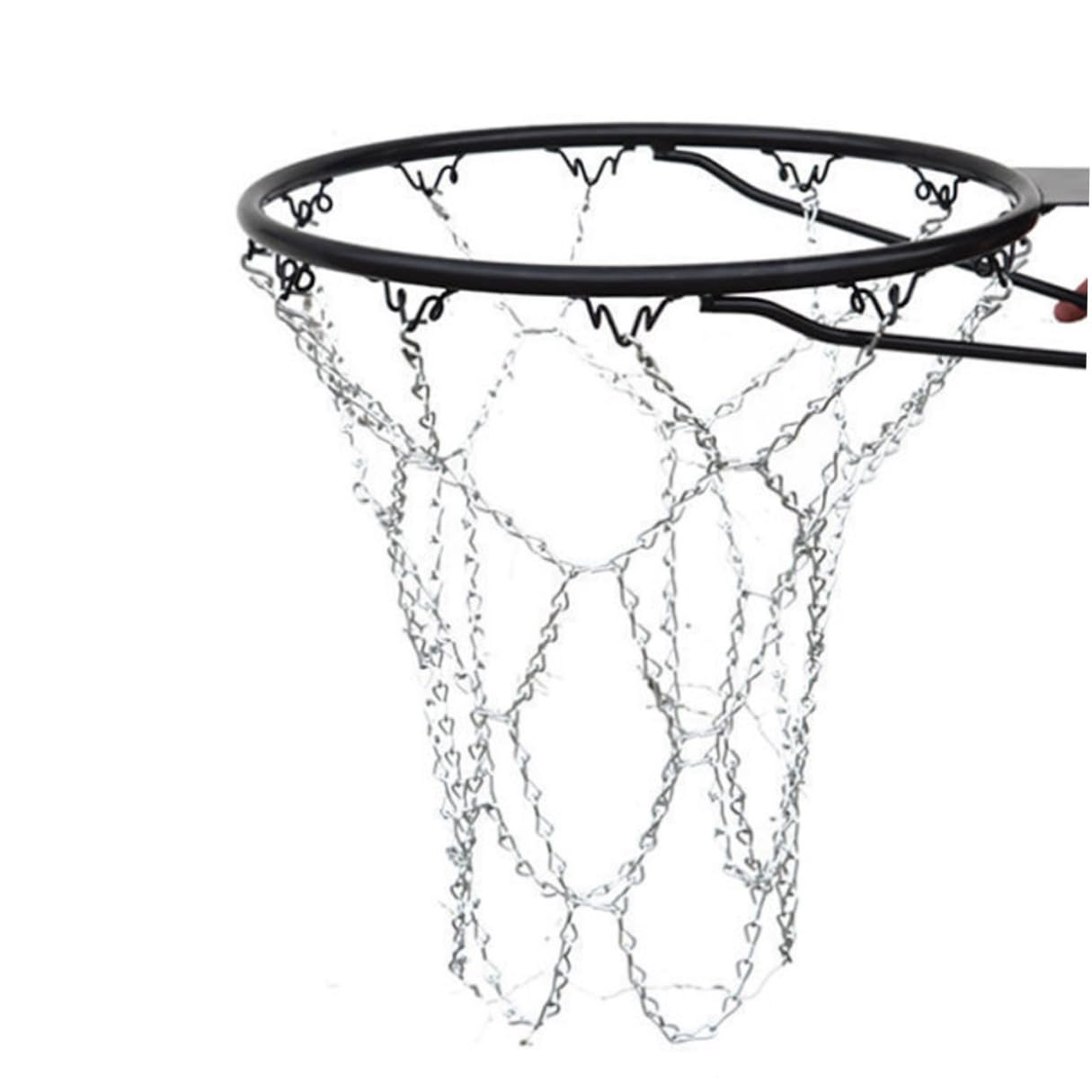 Basketball Kettennetz 2 Stück aus Eisen für Standardkörbe, Silber