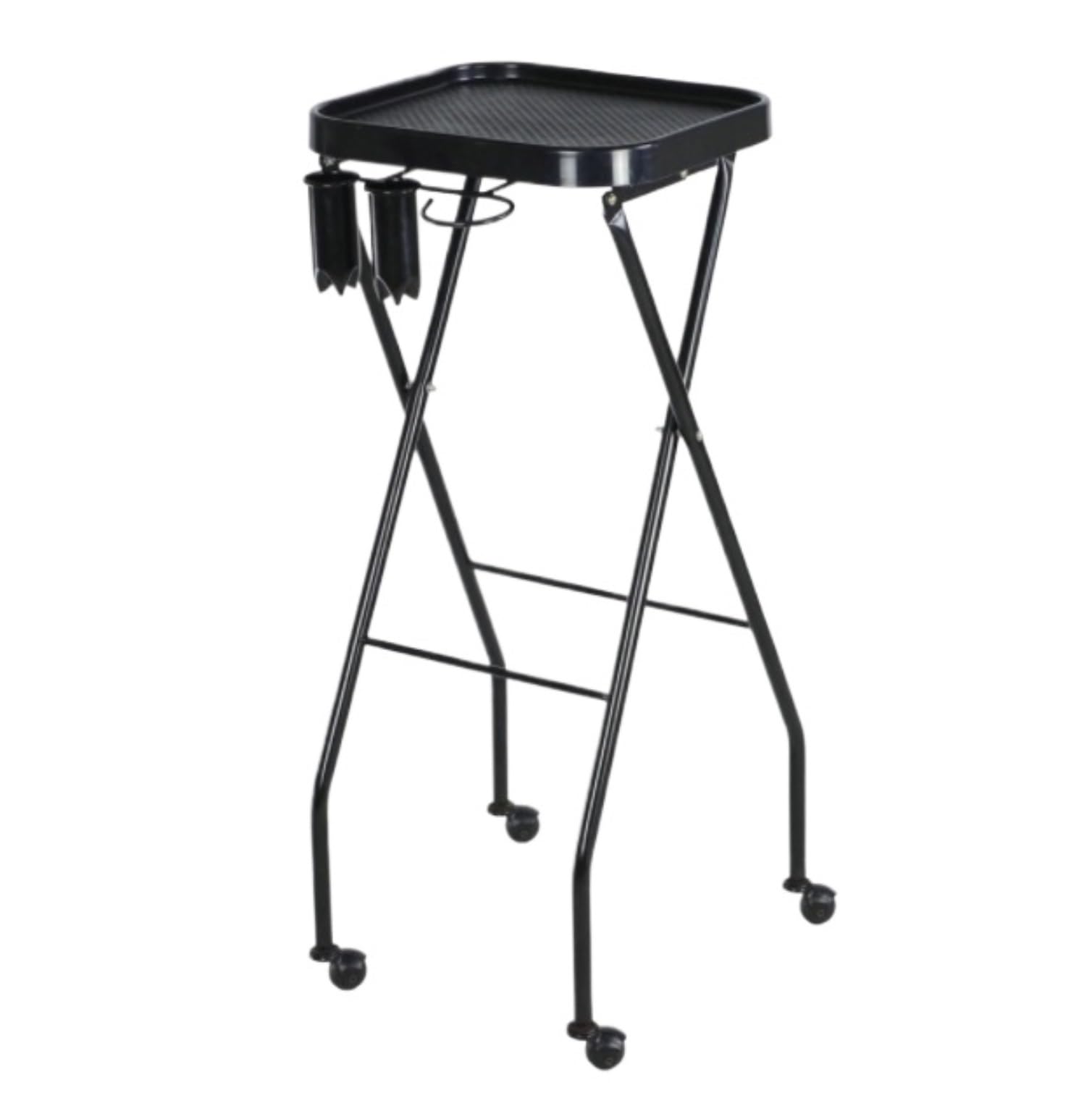Metal Salon Hairstylist With Wheels Barber Shop Folding Storage Hairdressing Cart For Shops