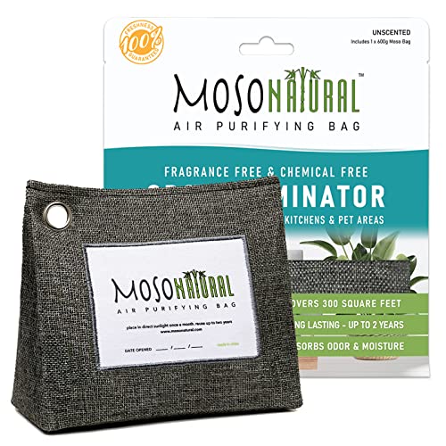 moso natural air purifier - Moso Natural Air Purifying Bag 600g. A Scent Free Odor Eliminator for Kitchens, Bedrooms, Living Rooms, Pet Areas. Premium Moso Bamboo Charcoal Odor Absorber. Freestanding Design.