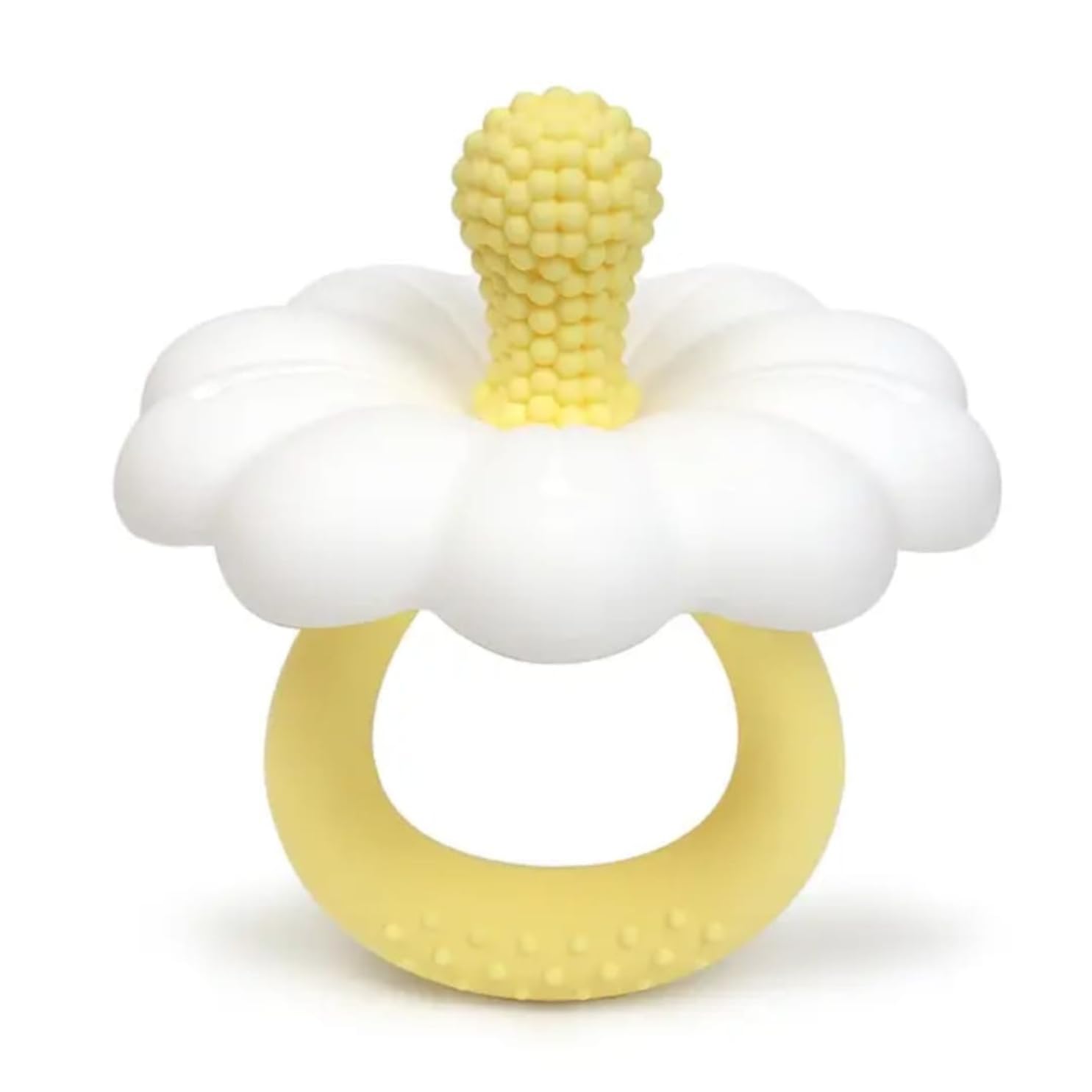 Silicone Baby Flower Teether for 0-24 Months, BPA-Free Food Grade Silicone Teething Toy, Soft & Safe Gum Relief, Easy Grip Handle, PVC-Free Non-Toxic Infant Teether for Babies -White -Jasmine-image-29