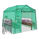 Yokayoay 11 x 8.5 x 7.5 FT Walk-in Greenhouse, Portable Pop-up Greenhouse for Indoor Outdoor, Plant Garden Green House with Zippered Doors, Screen Windows, Heavy Duty Frame and Durable PE Cover