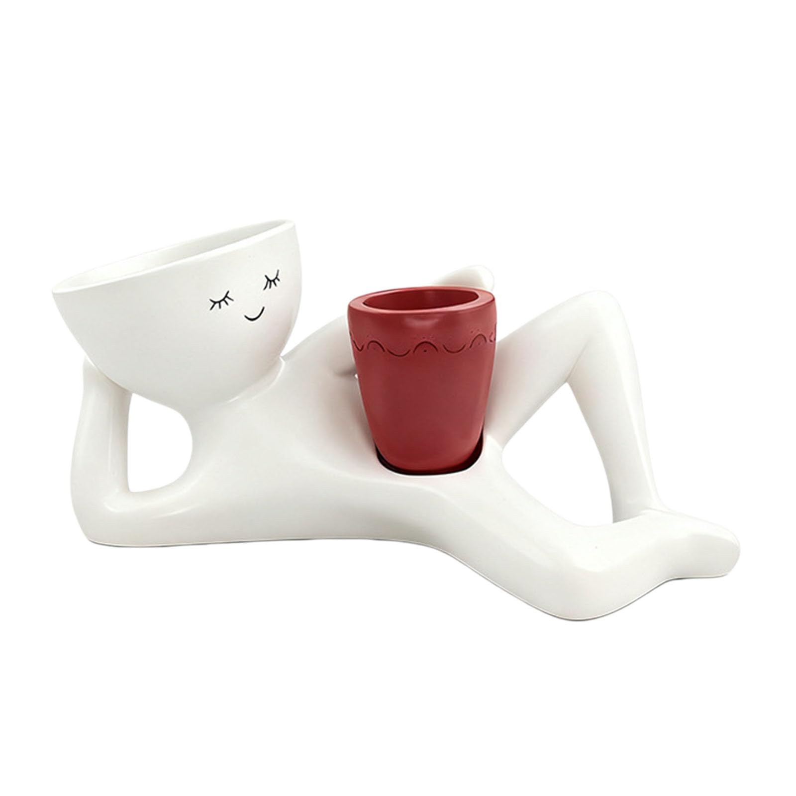 zoocco Goofy Garden Planter with Drainage (Red)