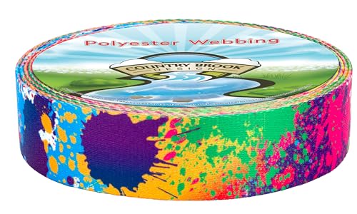Country Brook Design - Paint Splatter Polyester Webbing (1 Inch, 10 Yards)