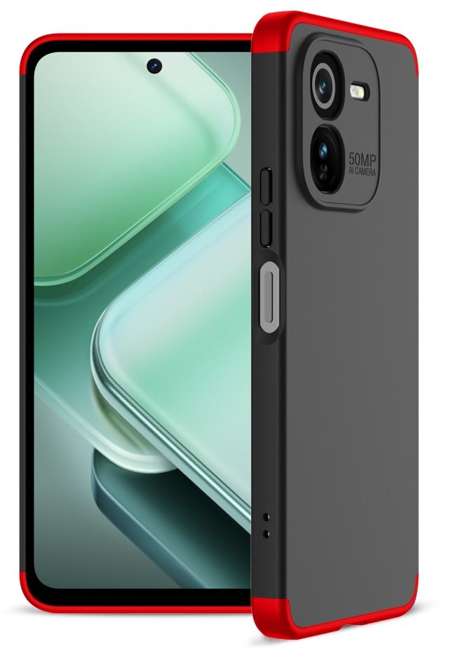 SPAZY CASE® iQOO Z9x 5G Cover Case Ull Body 3 in 1 Slim Fit Complete 3D 360 Degree Protection Hybrid Hard Bumper Back Case Cover with Stand for iQOO Z9x 5G - Black & Red (B0DC6KNFMZ) Amazon Price History, Amazon Price Tracker