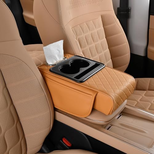 KHDWOB Alfombrilla Reposabrazos Coche para Haval F5 F7 H1 H2 H2S XY H7 H8 H9, Funda Consola Central en Cuero PU Antideslizante, Protector Duradero y Fácil de Limpiar,E