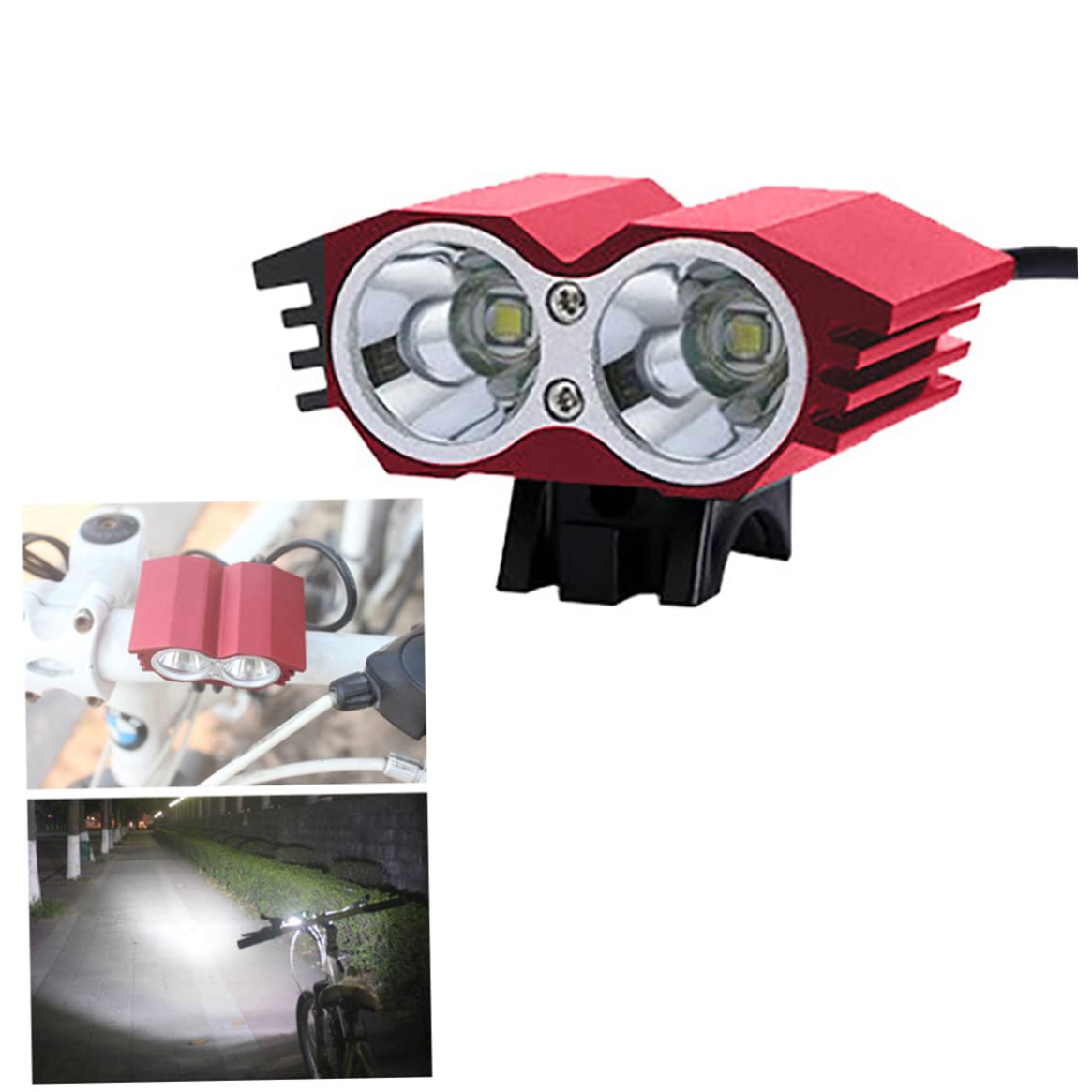Faro per Bicicletta Rosso USB Ricaricabile Luce per Bicicletta Faro Impermeabile Luce di Sicurezza per Bicicletta Notturna Luci Anteriori per Bici Fari per Bici Fari per Bici Luci Anteriori per Bici
