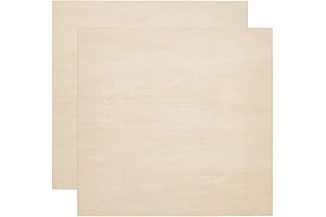 BENECREAT 2PCS Wood Veneer Sheets Laser Cut, 12x12 Inches