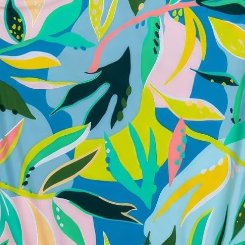 Image of Gottex Baby Girls Kids Toddler and Little Girls Rainforest Blue Two Piece Cropped Rash Guard Long Sleeve Swimsuit