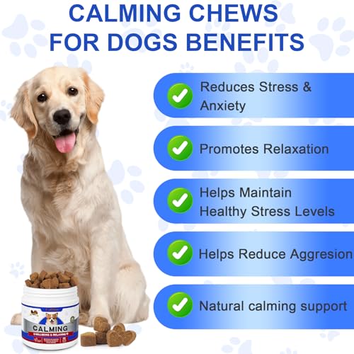 Calming Chews for Dogs Anxiety Relief - 90 Count Dog Soft Calming Treats - Calming Supplements for Small Dogs - Helps with Bark, Separation, Firework, Chicken Flavor - Thumbnail 2