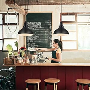 Pendant lighting vintage industrial fixtures black metal farmhouse lights ceiling lamp for kitchen home island dining room bedroom 114 inches  urban country home decor