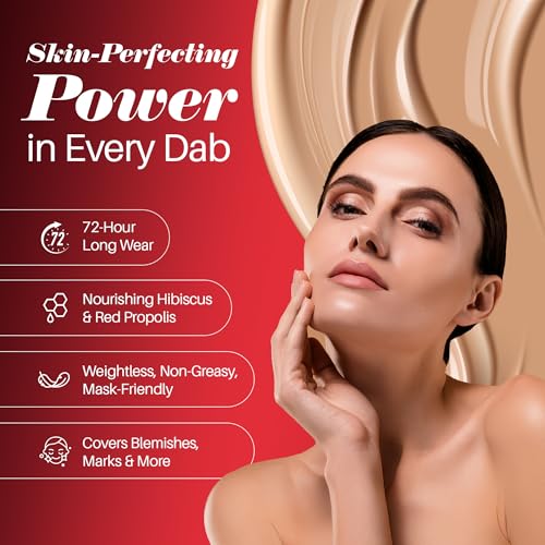 Image of Colors Queen Red Cushion Foundation | Ultra-Light Weight Formula | Satin Glow Finish with Full Coverage | Nourishing & Hydrating | 72 Hours Long Lasting Cushion Foundation for Women | Suitable for All Skin (03 - Almond Glow, 18g)