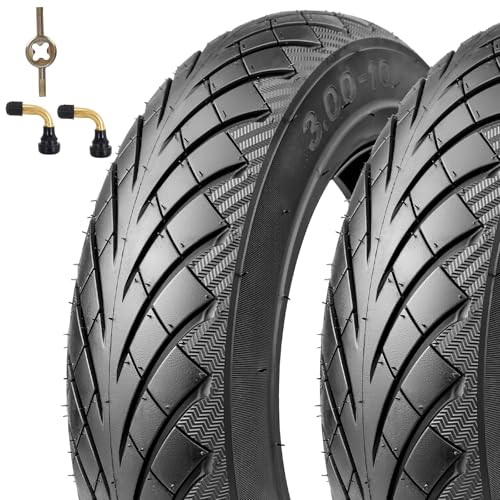 MEGHNA 3.00-10 Tubeless Reifen für E-Bike/Elektroroller & City Roller | TL Reifen 10 Zoll | 2.15x10 Felgen | Straßengriff & Langlebigkeit (2XReifen)