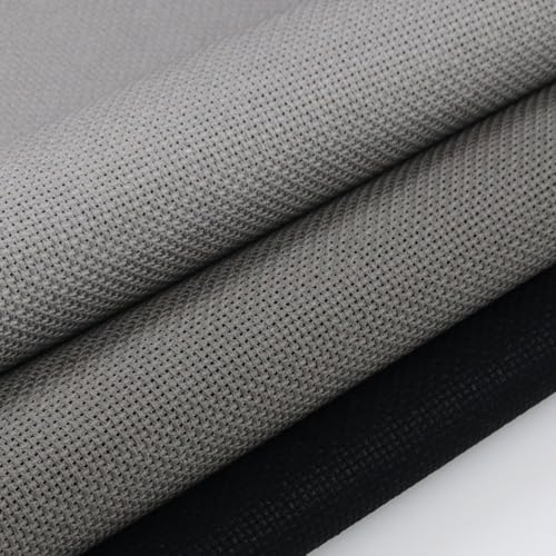 Image of KCS 3 pc of 15 inch x 18 inch(38cmx45cm) Counted Cross Stitch Cotton Aida Cloth Needlework Rolled Fabric Box,18CT,Medium Grey+Dark Grey+Black