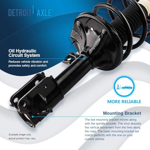 Image of Detroit Axle - Front End Kit for 2001-2006 Hyundai Santa Fe 2002 2003 2004 2005, 2 Struts Coil Spring 2 Lower Control Arms Ball Joint 4 Tie Rods 2 Sway Bars 2 Boots 2 Rear Shock Absorbers Replacement