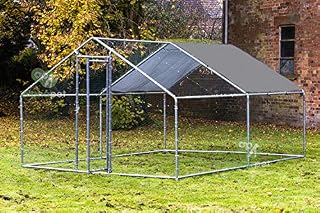 When in Home Chicken Run Coop Heavy Duty Galvanised Steel Cage suitable for Pets Hens Rabbit Dogs Ducks Chickens Poultry 3 Sizes (3m x 2m | 3m x 4m | 3m x 6m) includes Roof Cover (WIH3X2 W-3m x L-2m)