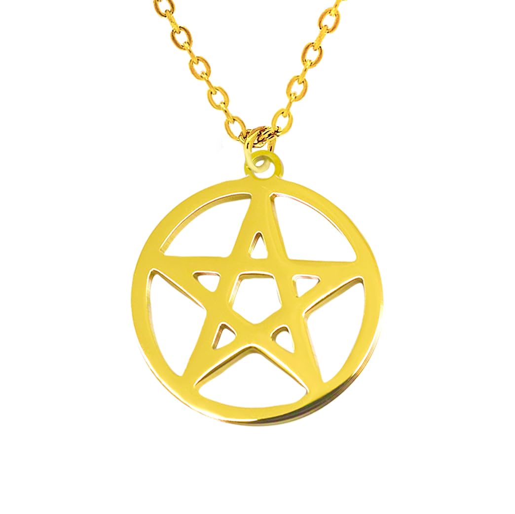 Only faith Collar Nudo de Bruja Acero Inoxidable colgantes amuletos Celta trisquel Sello del arcángel. Talismán protección, Geometría sagrada, Metatrón tetragrámaton Triqueta