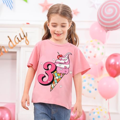 Lovekider Toddler Girls Birthday Shirts Sparkly Number Short Sleeve Tshirt 2nd 3rd 4th 5th Party T-Shirt Tees 2-5T2