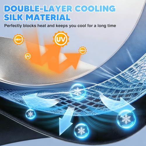 Image of KUST 56 inch * 31 inch Upgraded Windshield Sun Shade Umbrella - 【Medium Size】 - Foldable Ice-Crystal Shade Umbrella with Bendable Handle - Blocks UV Rays Keep Car Cool - Easy to Install and Use