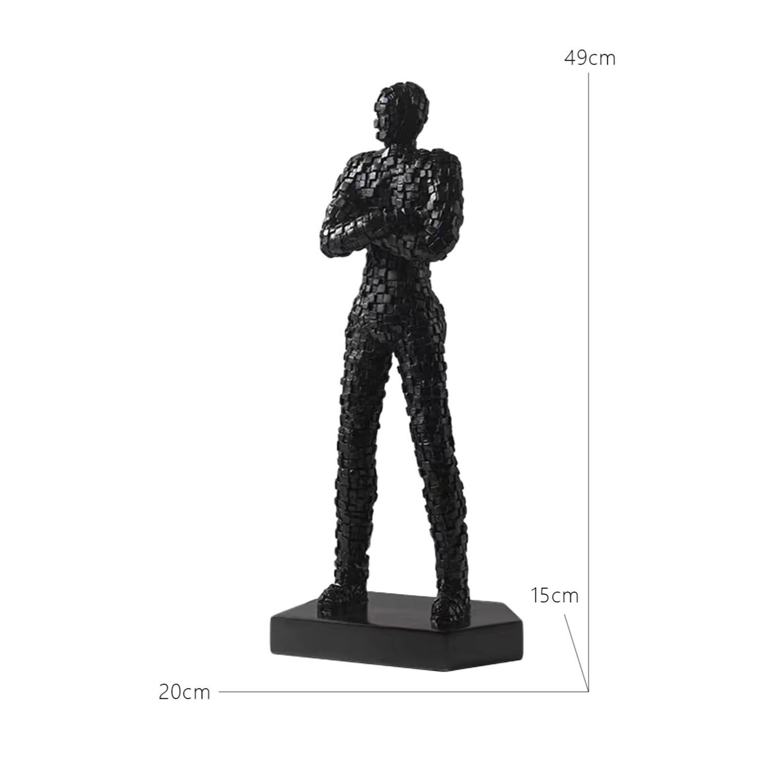 Figura Humana con Base Artística Escultura Resina Figura Resina para Oficina, Negro, Moderno Y Minimalista