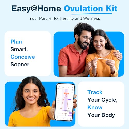Image of Easy@Home Ovulation Test Kit: 100 Pack LH Strips for Women Planning Pregnancy - Precise & Quick 5-Minute LH Detection - Convenient Home Testing with Fertility Tracker Premom App Support