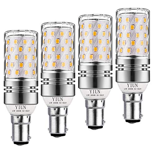 YIUN B15 Lampadine di Mais a LED 12W, Lampadine a Incandescenza da 100W Equivalenti, 3000K Bianco Caldo, Non Dimmerabile, 1200Lm, Piccola Vite Edison Lampadine Mais, 4-Pacco