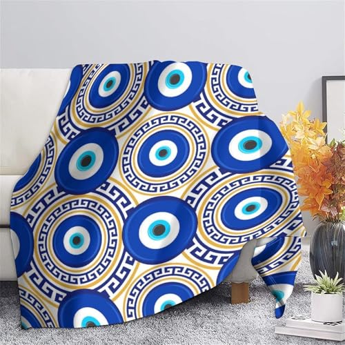 Jeté de canapé bleu grec couverture lit microfibre respirante