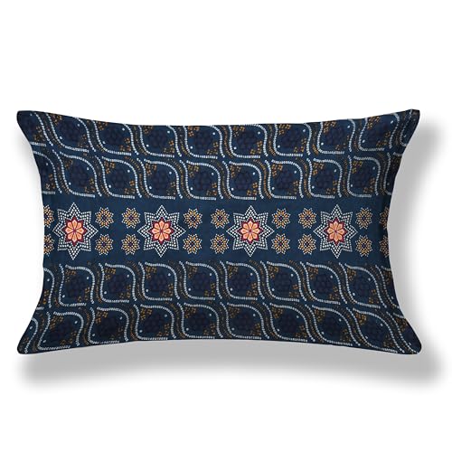 Image of 100% Cotton Single Bedsheet with 1 Pillow Cover | 240 TC Pure Cotton Flat Bed Sheet | Traditional Jaipuri Printed Bedding Set | Soft & Breathable | 60 x 90 Inch (Rangmahal Single 68)