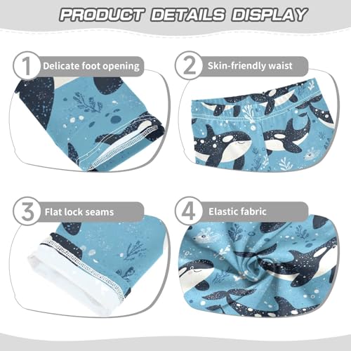 Boccsty Corals Whale Girls Leggings Kids Yoga Pants Dance Active Tights 4T3