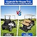 NOKINS Golf Cart Rear Seat Kit, Back Flip Seat for EZGO TXT 1994.5-UP & Freedom T48 2014+, 1.25-Inch Square Steel Frame, Integrated Seat Belt Mounts, UV-Resistant, High-Density Foam Padding(Tan)