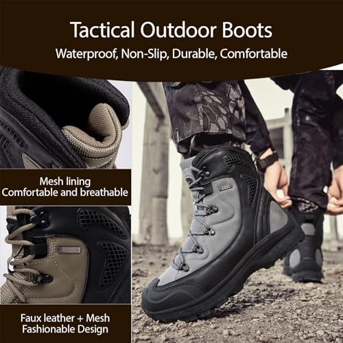 Men's Combat Tactical Hiking Boots | All-Terrain, Waterproof, Non-Slip for Hunting, Work and Outdoor4