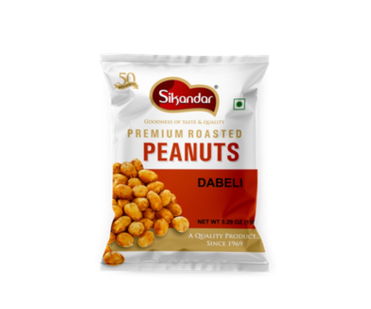 SIKANDAR Premium Roasted Peanuts 150g (Pack of 4) (600g, Dabeli)