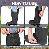 DMJJSD Schuhüberzieher Wasserdicht Regenüberschuhe Wasserdichte Überschuhe Regenschuhe Faltbare Regenstiefel-Schuhabdeckung mit Reißverschluss Rutschfest Reflektor Regenausrüstung für Männer Frauen XL