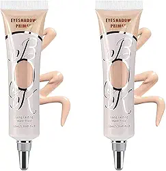 LOKFAR Pacote Com 2 Primers De Sombras Foscas Para Pálpebras Oleosas, Sombra Média Sem Vincos, Base Para Sombras, Maquiagem, À Prova D'Água, À Prova De Manchas E De Longa Duração, Sombra Líquida Em