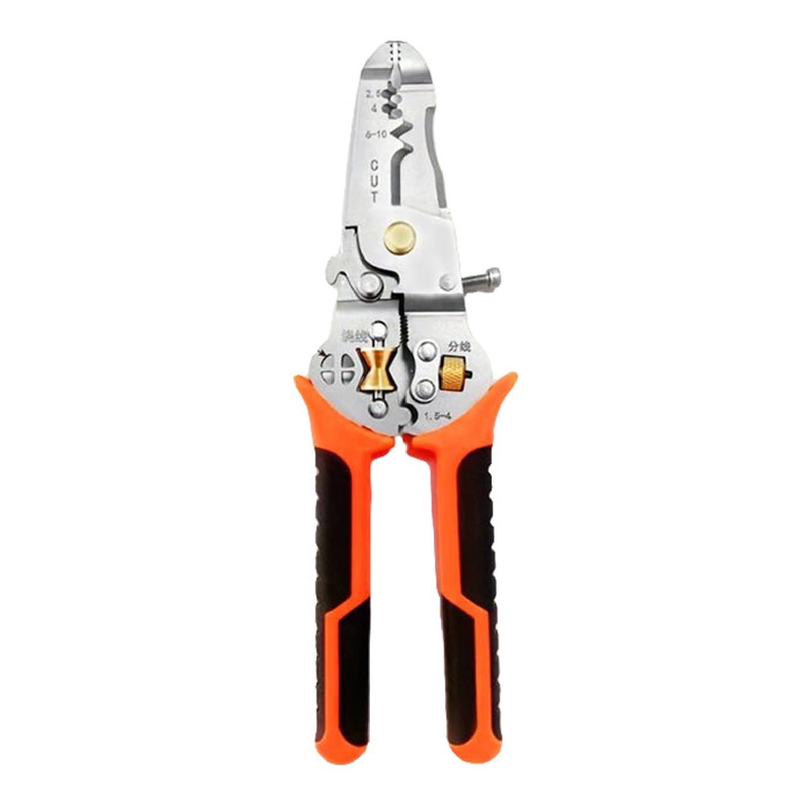 Nueayms Professional Carbon Steel Wire Stripper Tool Insulated Handle Wire Stripping Pliers With 10 Functions For Electrical Construction Industrial Applications
