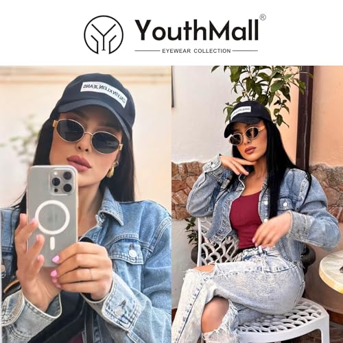 Trendy Oval Sunglasses for Women Men Retro Metal Oval Sun Glasses 90s Vintage Shades2