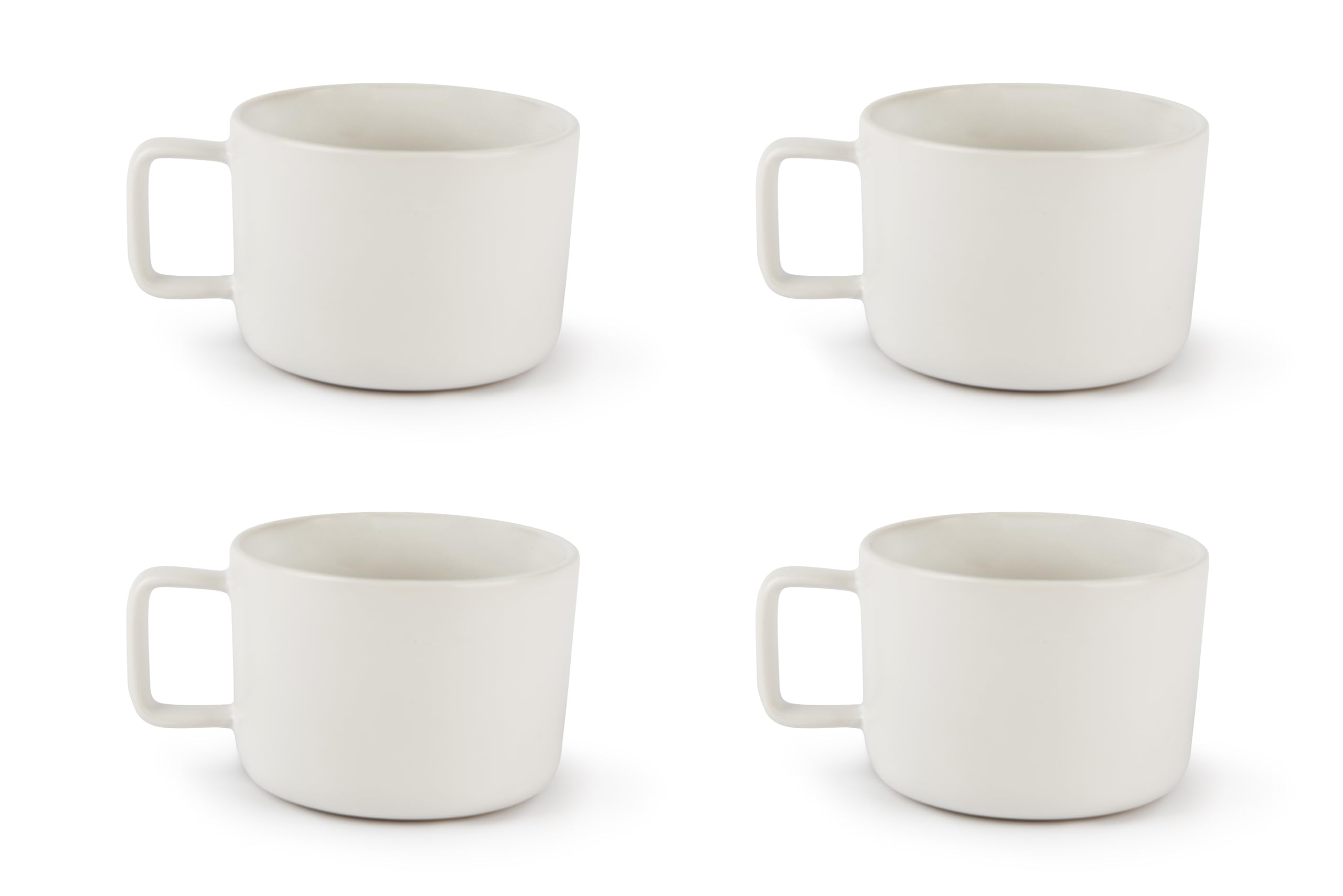 Excelsa Nordic Set of 4 Jumbo White Stoneware Ceramic Mugs, Capacity 400 ml