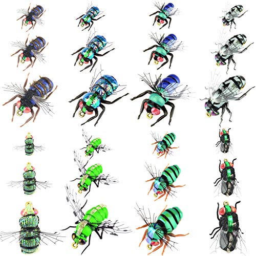 YAZHIDA Realistic Flies Fly Fishing Flies kit - Handmade Dry/Wet/Fly Fishing Lures (Trout Flies)