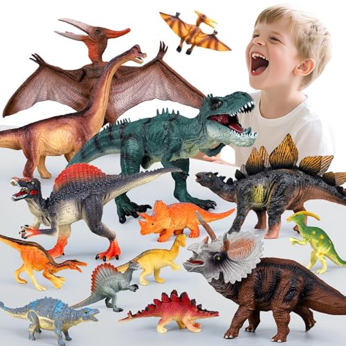 Drefirsa Dinosaur Toys for Kids 3-5 5-7, 14PCS Big Realistic...
