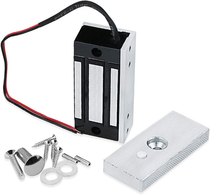 60KG/132lbs Electromagnetic Lock Access Control Electronic Magnetic Lock DC12V Fail Safe NC Mini Small Door Lock for Electric Security System