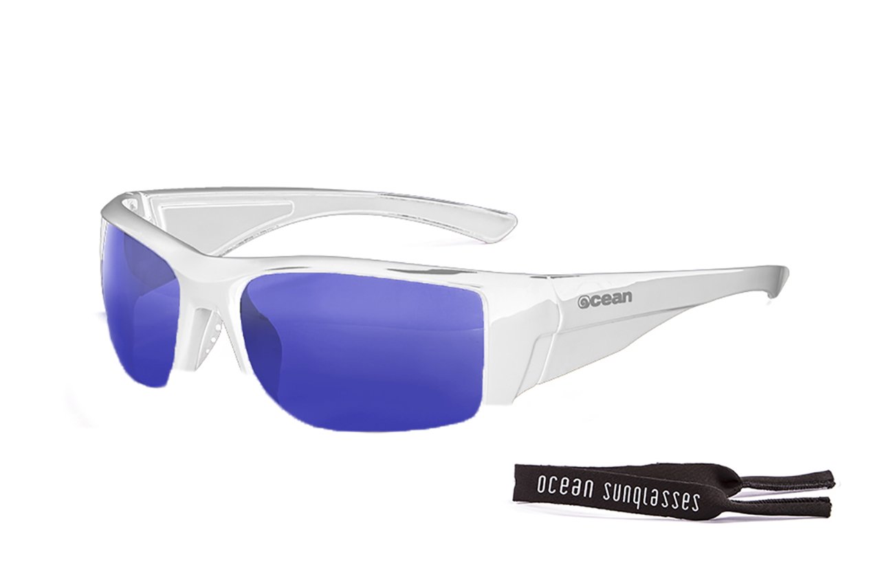 Ocean Sunglasses Guadalupe - Gafas de Sol polarizadas - Montura : Negro Brillante - Lentes : Azul Espejo (3501.2)
