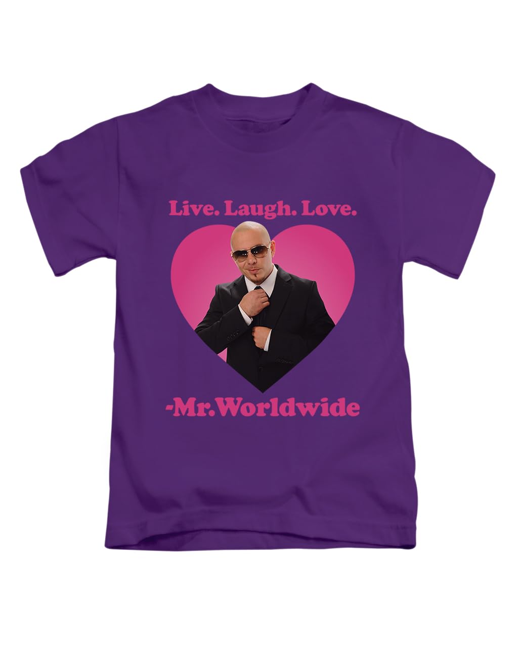 Live Love Laugh Mr Worldwide Meme Iconic icon Novelty Tee T-Shirt Funny Unisex T Shirt Top Purple