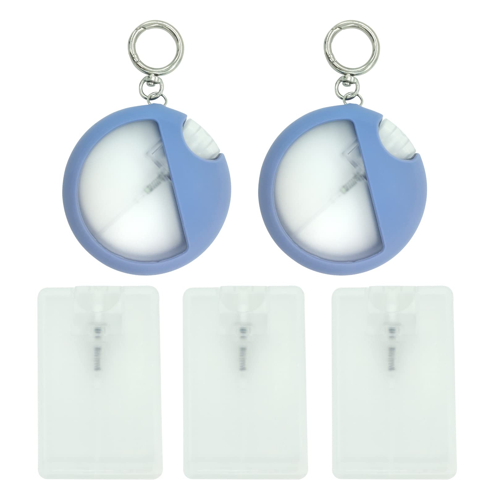 5 Pieces 20 ml Card Type Plastic Perfume Spray Bottles Refillable with Silicone Protective Case, Portable Small Moisturizing Sprayer Container for Perfume, Hand Sprays Liquid, Cosmetic