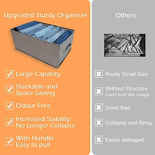 QINGGENG Extra-Large Wardrobe Clothes Storage Organiser with Dividers for Jumper Jeans, Trousers, Shirts, Pants - Image 3
