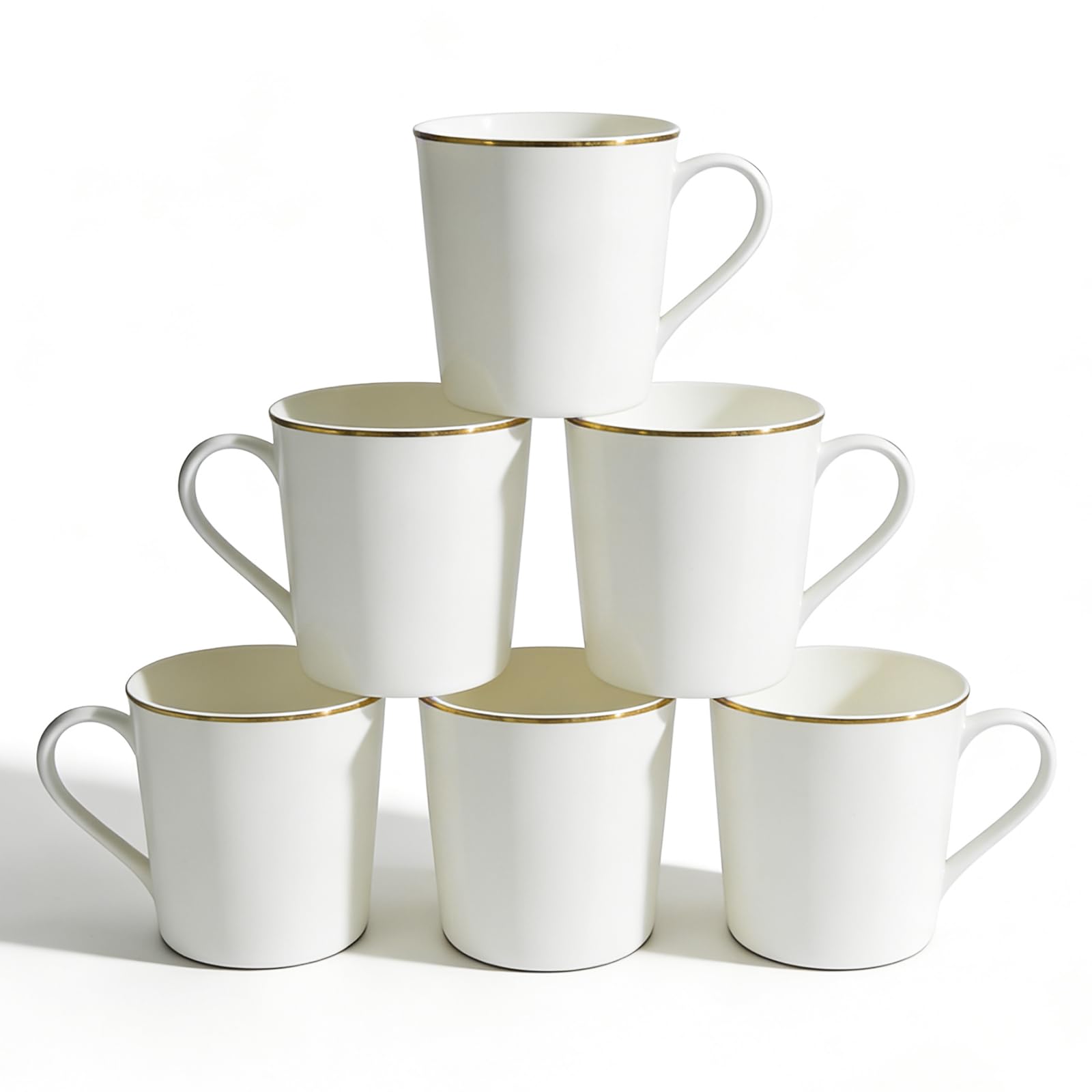 6 tazas de café de 300 ml, juego de 6 tazas de cerámica que te ofrecen un diseño elegante para el disfrute diario. Tazas de café y tazas de café de cerámica, ideales para tu pausa del café