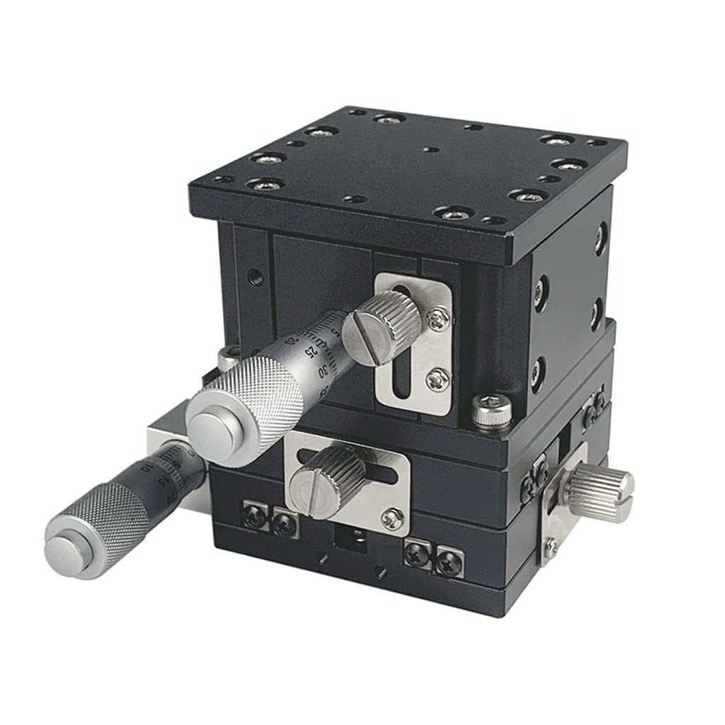 Stół przesuwny liniowy z ręcznym stolikiem liniowym o osiach XYZ 40x40 mm – platforma przycinająca z duraluminium do pozycjonowania w instrumentach optycznych (dł. 40 cm)